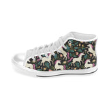 Unicorns forest background Men's High Top Canvas Shoes White