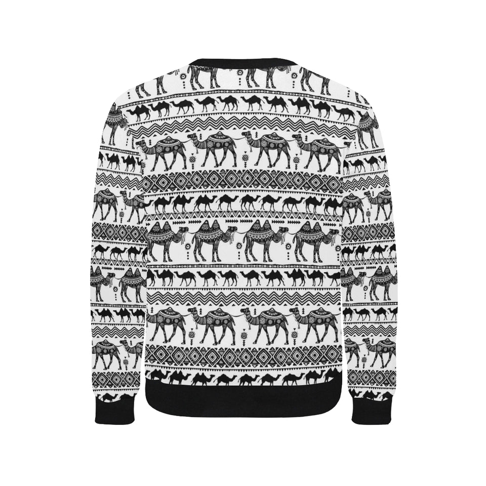 Camel polynesian tribal pattern Men's Crew Neck Sweatshirt