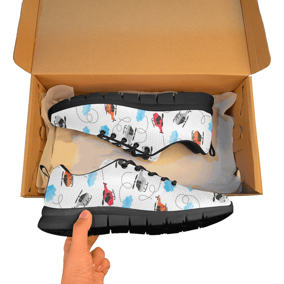 Watercolor helicopter cloud pattern Men's Sneaker Shoes