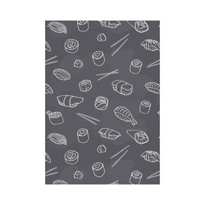 sushi pattern black background House Flag Garden Flag