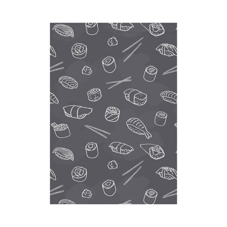 sushi pattern black background House Flag Garden Flag