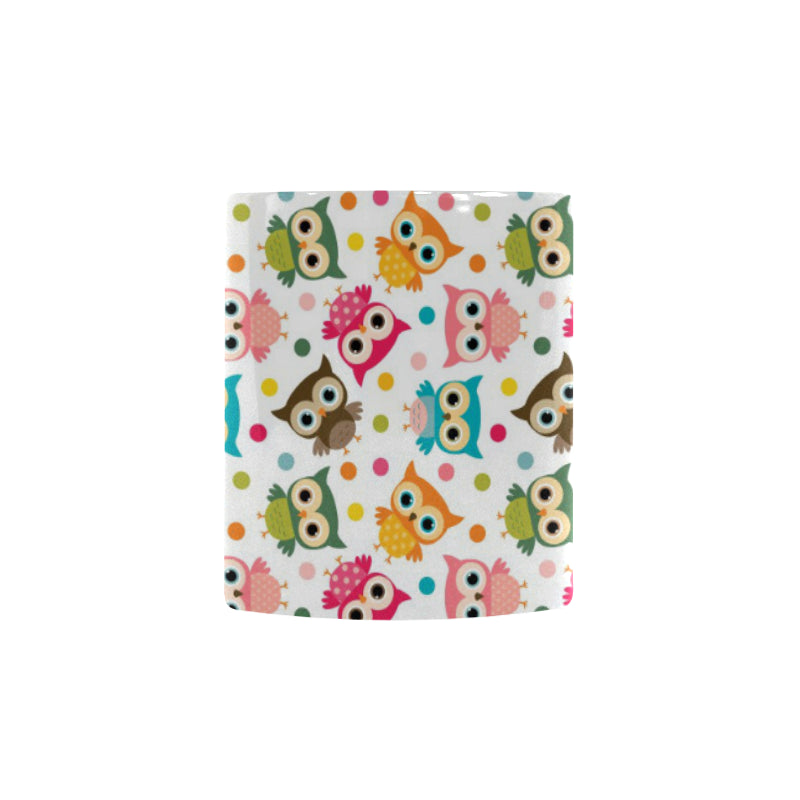 Color cute owl pattern Morphing Mug Heat Changing Mug