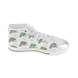 Chameleon lizard pattern Women's High Top Canvas Shoes White