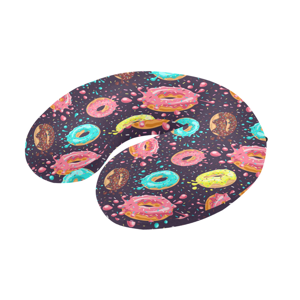Colorful donut glaze pattern U-Shaped Travel Neck Pillow
