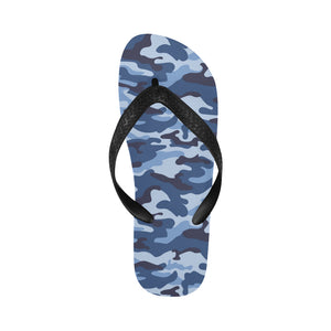 Blue camouflage pattern Unisex Flip Flops