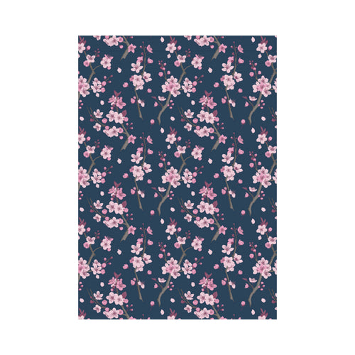 Pink sakura cherry blossom blue background House Flag Garden Flag