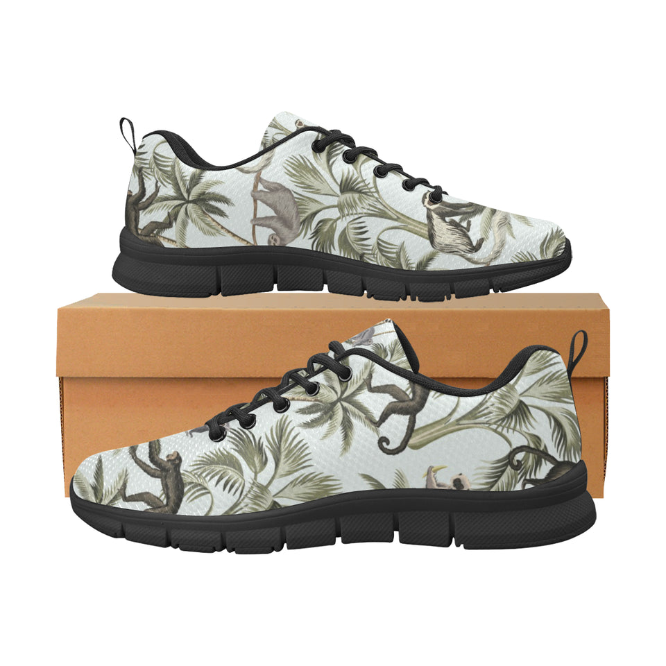Monkey sloth lemur palm trees pattern Women's Sneaker Shoes