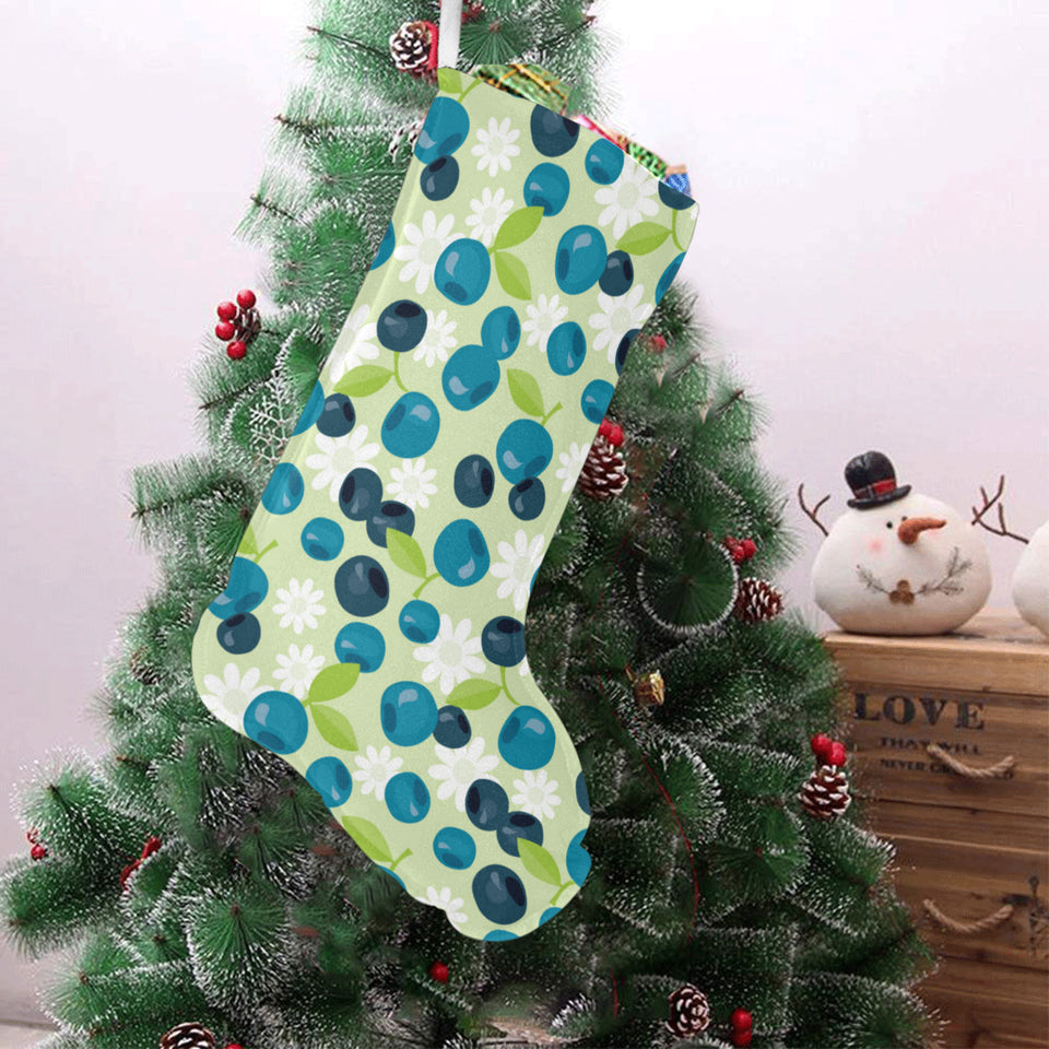 blueberry flower pattern Christmas Stocking