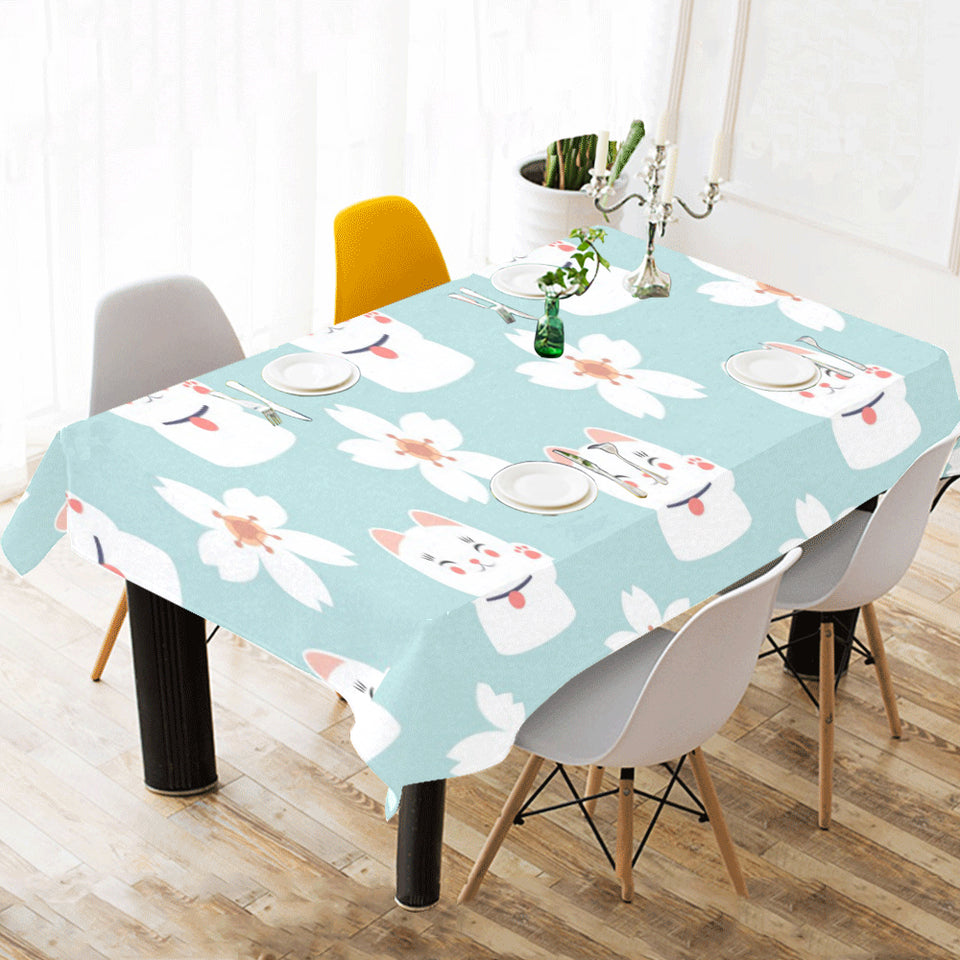 Maneki neko cat sakura Tablecloth
