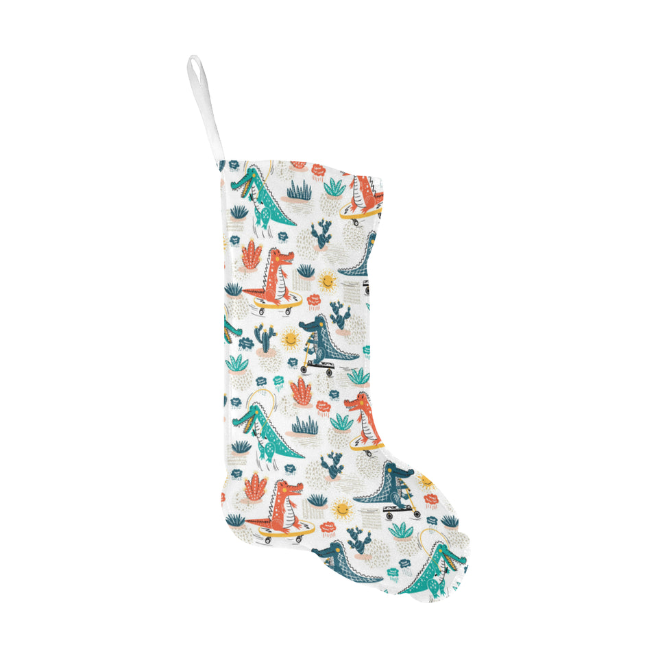 Cute Crocodile Pattern Christmas Stocking