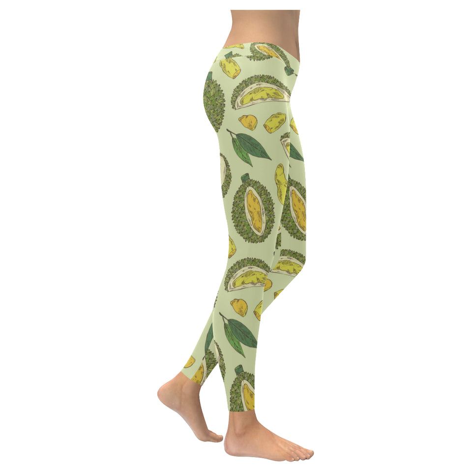 Durian leaves pattern background Women's Legging Fulfilled In US