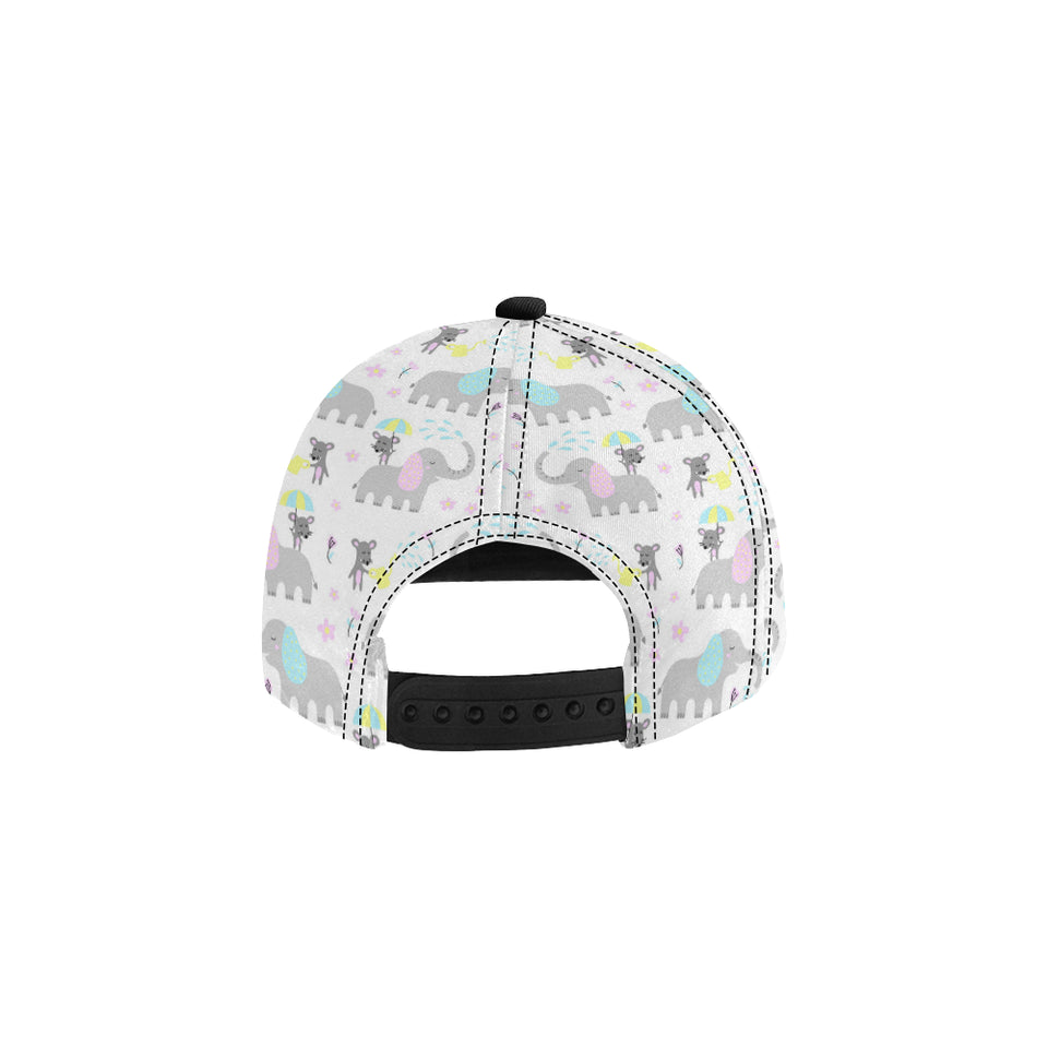 Cute elephant mouse pattern All Over Print Snapback Cap