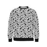 Crow dark floral pattern Men's Crew Neck Sweatshirt