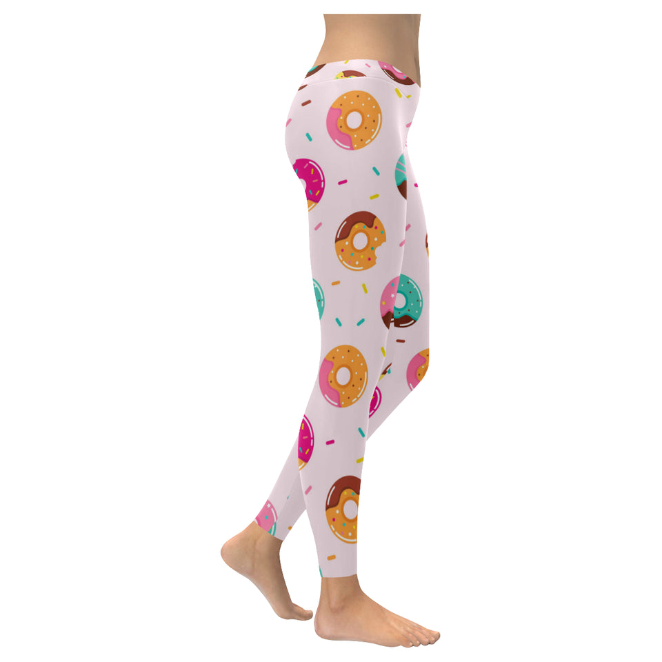 Donut pattern glaze pink background Women's Legging Fulfilled In US