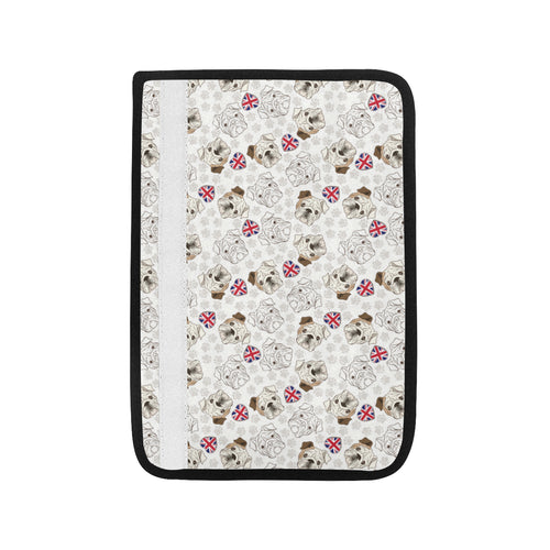 English Bulldog Pattern Print Design 01 Car Seat Belt Cover