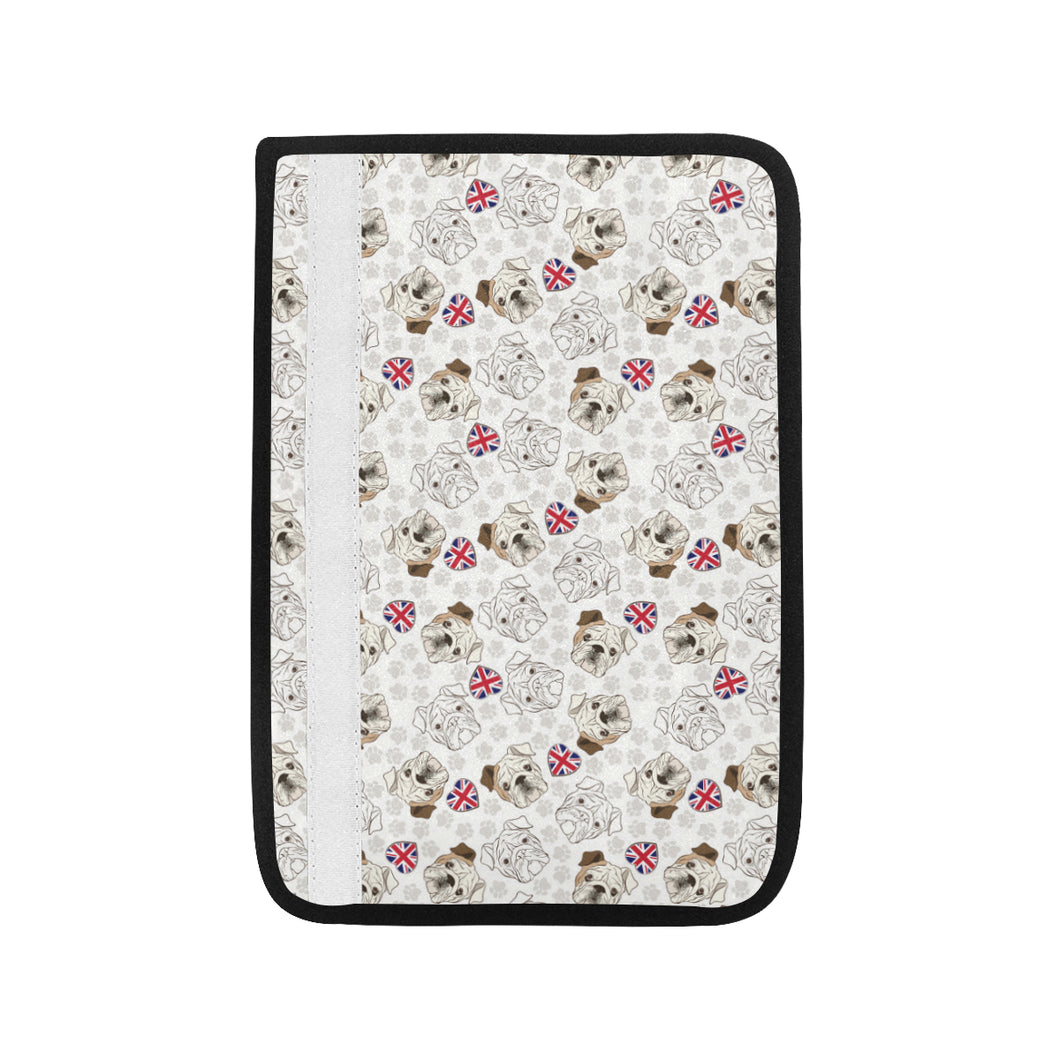 English Bulldog Pattern Print Design 01 Car Seat Belt Cover