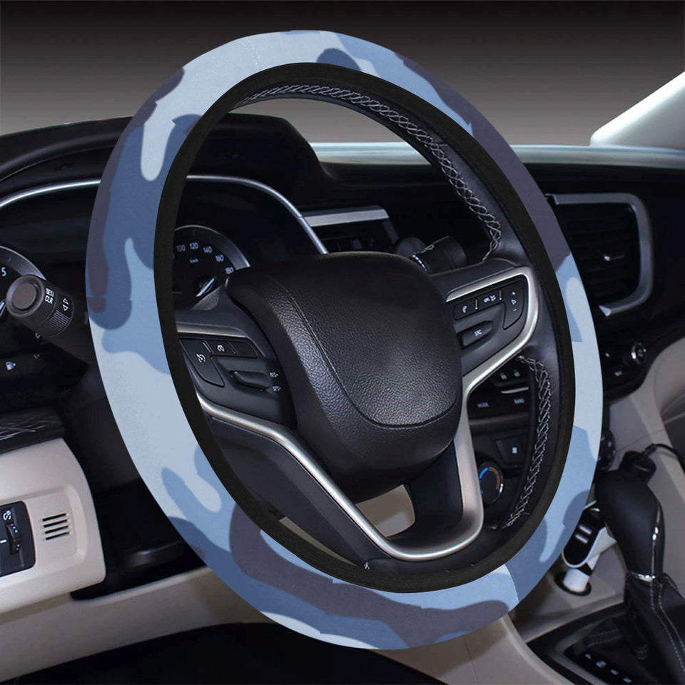 Blue camouflage pattern Car Steering Wheel Cover