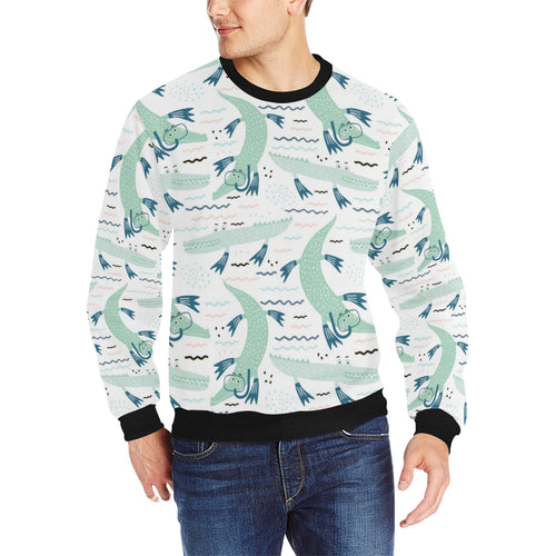 Crocodile diver pattern Men's Crew Neck Sweatshirt