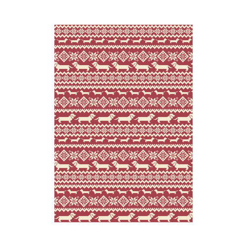 Dachshund Nordic pattern House Flag Garden Flag