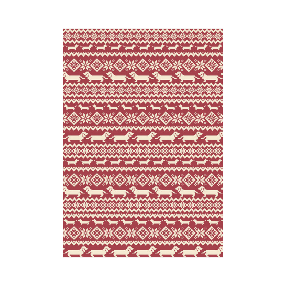 Dachshund Nordic pattern House Flag Garden Flag