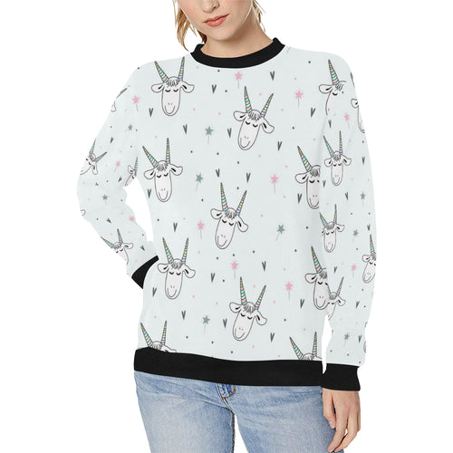 Cute goat design pattern Women's Crew Neck Sweatshirt