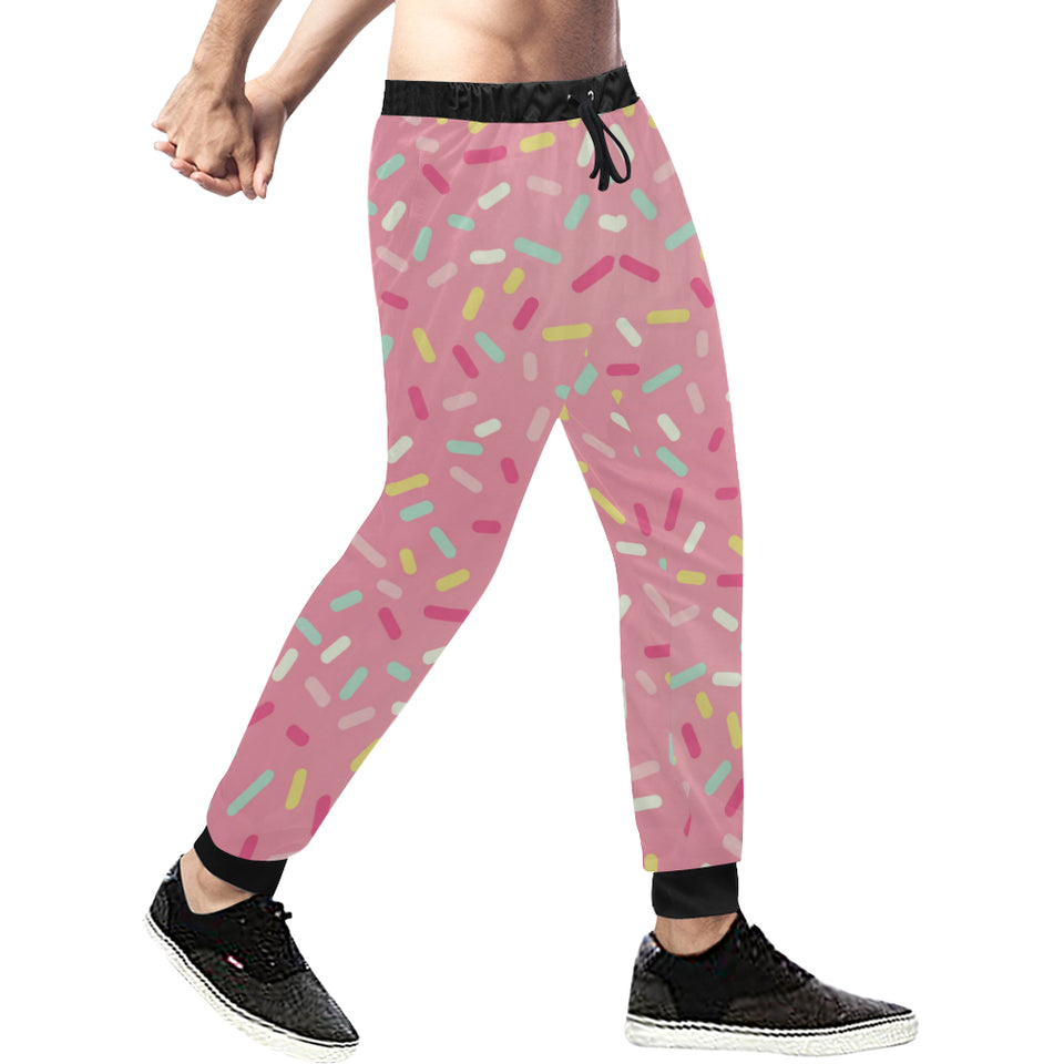 Pink donut glaze candy pattern Unisex Casual Sweatpants