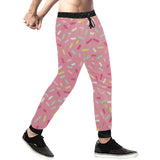 Pink donut glaze candy pattern Unisex Casual Sweatpants