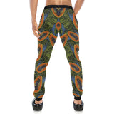 Colorful papaya tropical leaves Unisex Casual Sweatpants
