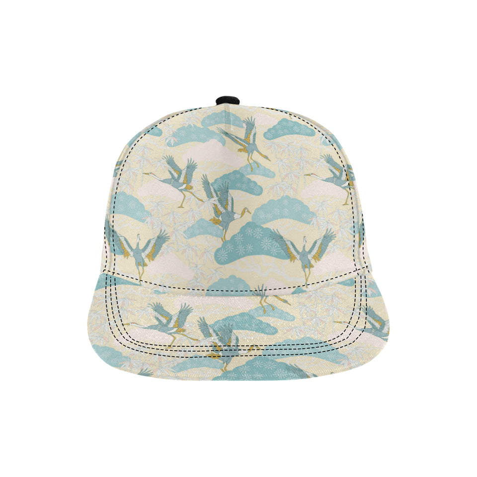 Bonsai bamboo stork japanese pattern cream theme All Over Print Snapback Cap