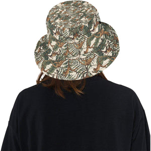 Monkey tropical leaves background Unisex Bucket Hat