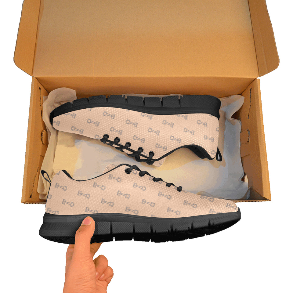 Engine Piston Cream Background Pattern Print Desig Women's Sneaker Shoes