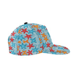 Blue red orange starfish pattern All Over Print Snapback Cap