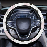 Poodle dog rose cake pattern Car Steering Wheel Cover