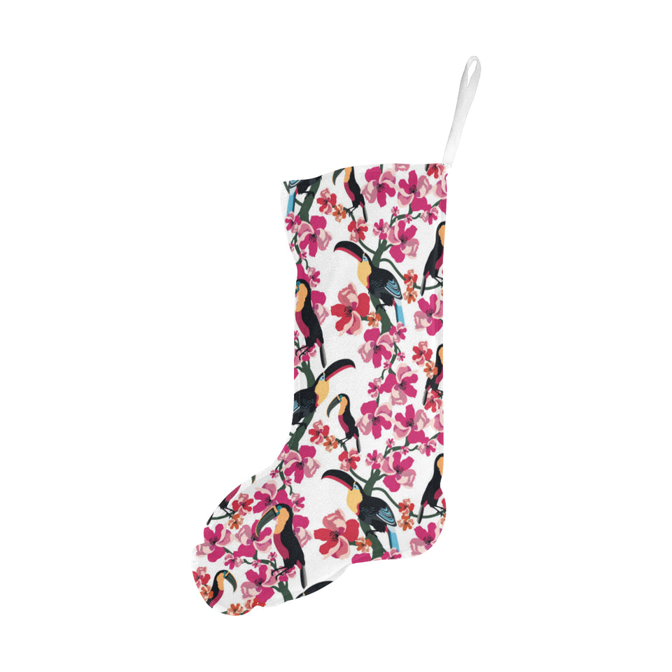 Toucan flower design pattern Christmas Stocking