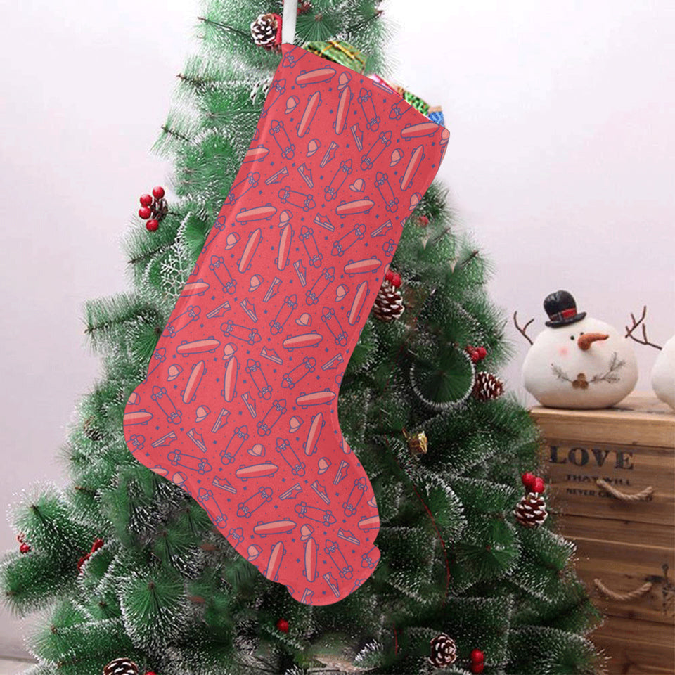 Skate Board Pattern Print Design 01 Christmas Stocking
