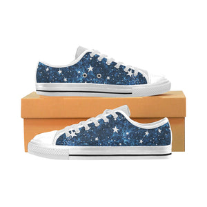 Night sky star pattern Men's Low Top Shoes White