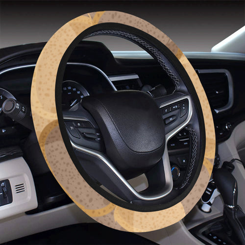 Bread Toast Pattern Print Design 04 Car Steering Wheel Cover