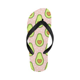 Avocado heart pink background Unisex Flip Flops