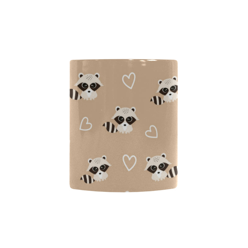 Cute raccoon heart pattern Morphing Mug Heat Changing Mug