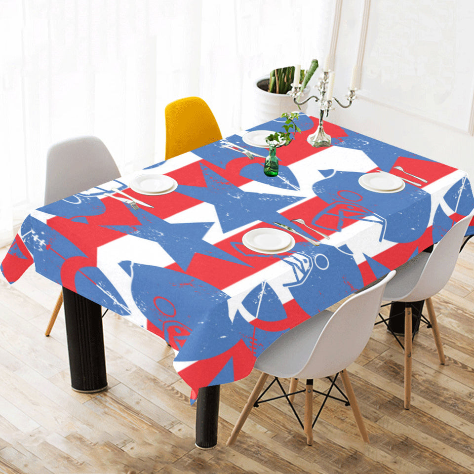 American football ball star stripes pattern Tablecloth