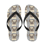 Happy pug pattern Unisex Flip Flops