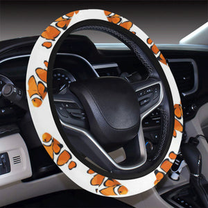 Clown Fish Pattern Print Design 03 Car Steering Wheel Cover