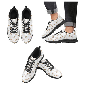 Jack Russel Pattern Print Design 04 Men's Breathable Sneakers ( Model 055)