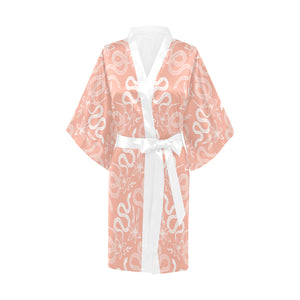 Snake lilies flower pattern Women's Short Kimono Robe