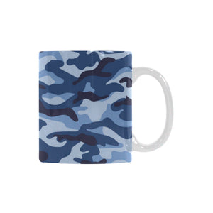 Blue camouflage pattern Classical White Mug (Fulfilled In US)