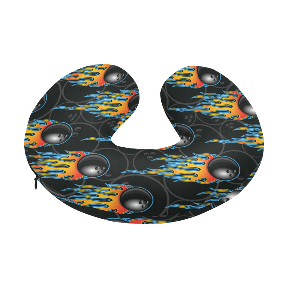 Bowling balls flame pattern U-Shaped Travel Neck Pillow