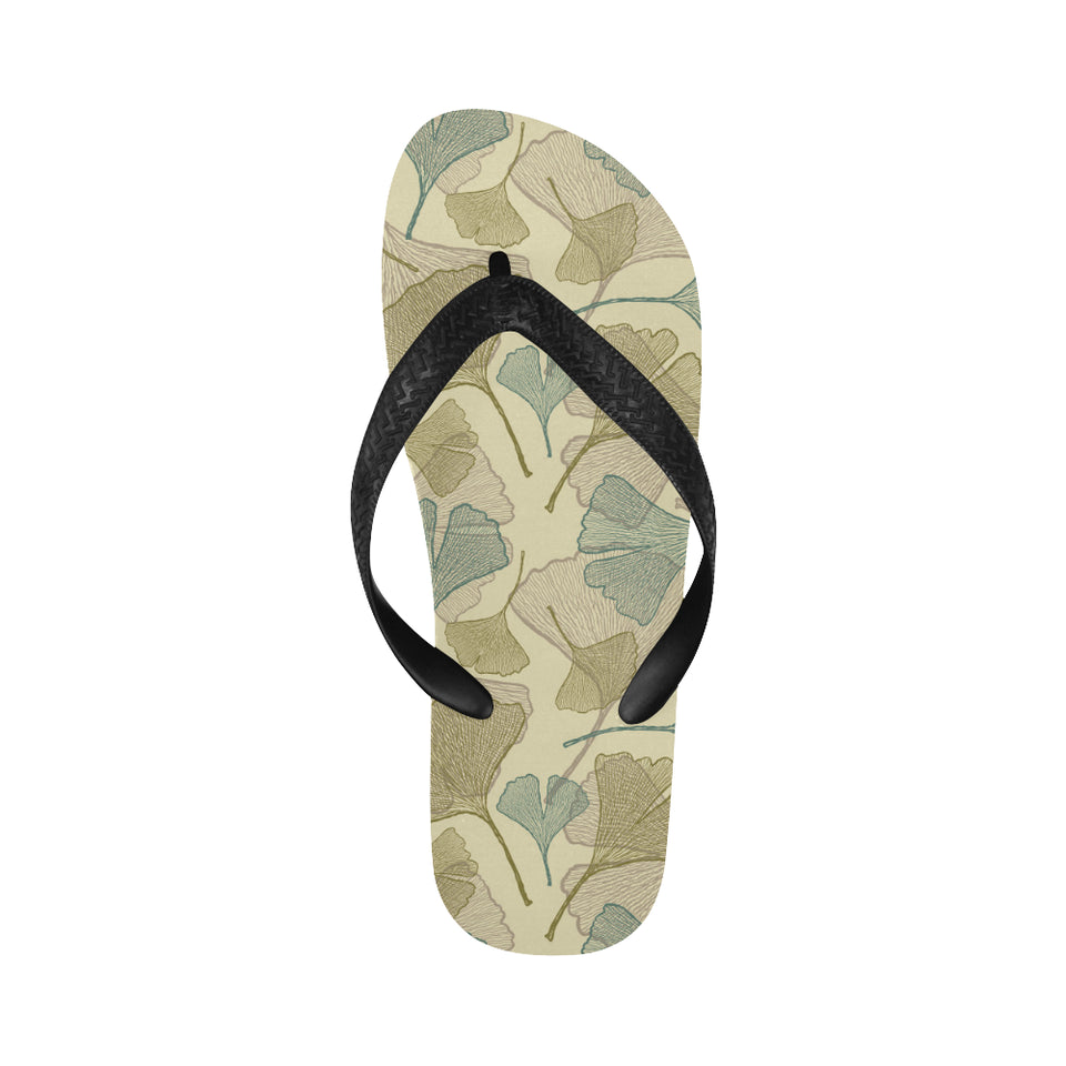 Ginkgo leaves design pattern Unisex Flip Flops
