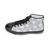 Sweet dreams sheep pattern Women's High Top Canvas Shoes Black