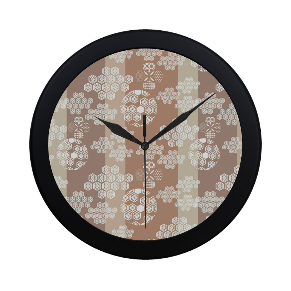 Beautiful hexagon japanese  pattern Elegant Black Wall Clock