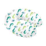 watercolor crocodile pattern U-Shaped Travel Neck Pillow